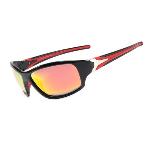 MALIDAK Wrap Around Polarized Sports Sunglasses for Men Women Teens, Ultra-Light Clear Vision for Cycling Driving Running