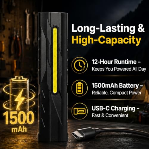 T9PRO Rechargeable 1500 Lumens Flat Pocket Flashlight with Clip – Multi-Mode, Magnetic, USB-C