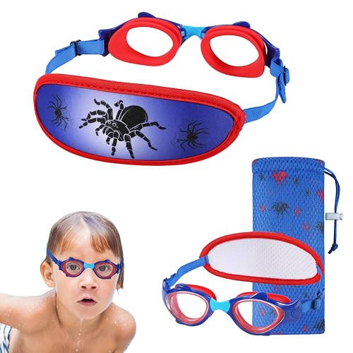 Kids Swim Goggles No Hair Pull£¬Kids Goggles Fabric Strap, Swimming Goggles with Case for Children Boys Girls