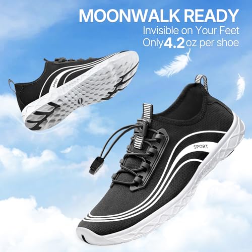 Water Shoes for Women Men Swimming Quick-Dry Barefoot - Black 9 Women / 7.5 Men