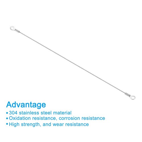 PATIKIL Cabinet Door Restraint Kit 0.06" x 12", 8 Pack Stainless Steel Flexible Braided Cable Door Hinge Limiter for Limiting Chest Cupboard Door Opening Angle Swing
