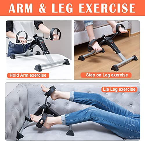 Under Desk Bike Pedal Exerciser with LCD Display - Black
