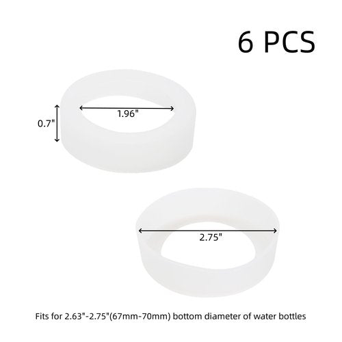 Oedema 6PCS 70mm Water Bottle Boot Clear Silicone Boot Heat-Resistant Tumbler Boot for Water Bottles, Tumbler Protector, Bar Coasters, Anti-Slip Cap, 2mm Thickness