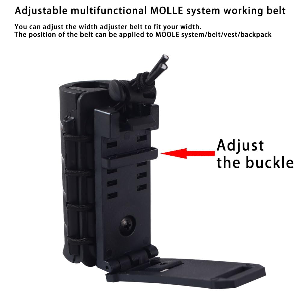 Flashlight Holder for Duty Belt Tactical MOLLE Torch Holster Rotatable Light Carry Case Pouch fit 1"-1.2" Diameter Flashlight for Police Leo Security Military