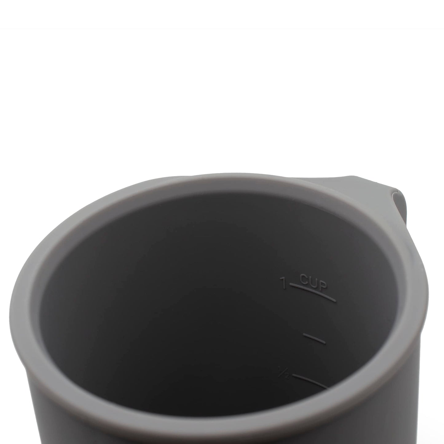 MYOTT Silicone Coffee Cup - Food Grade Silicone Camping Mug with Handle - Portable, Collapsible Coffee Mug - BPA Free, Dishwasher Safe and Microwave Safe 12- oz (Granite Gray, 1 Pack)