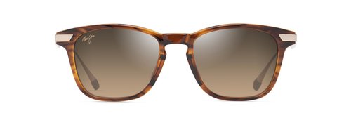 Maui Jim ManaOlana Square Sunglasses, Shiny Dark Havana W/Gold/Hcl Bronze Polarized, Large