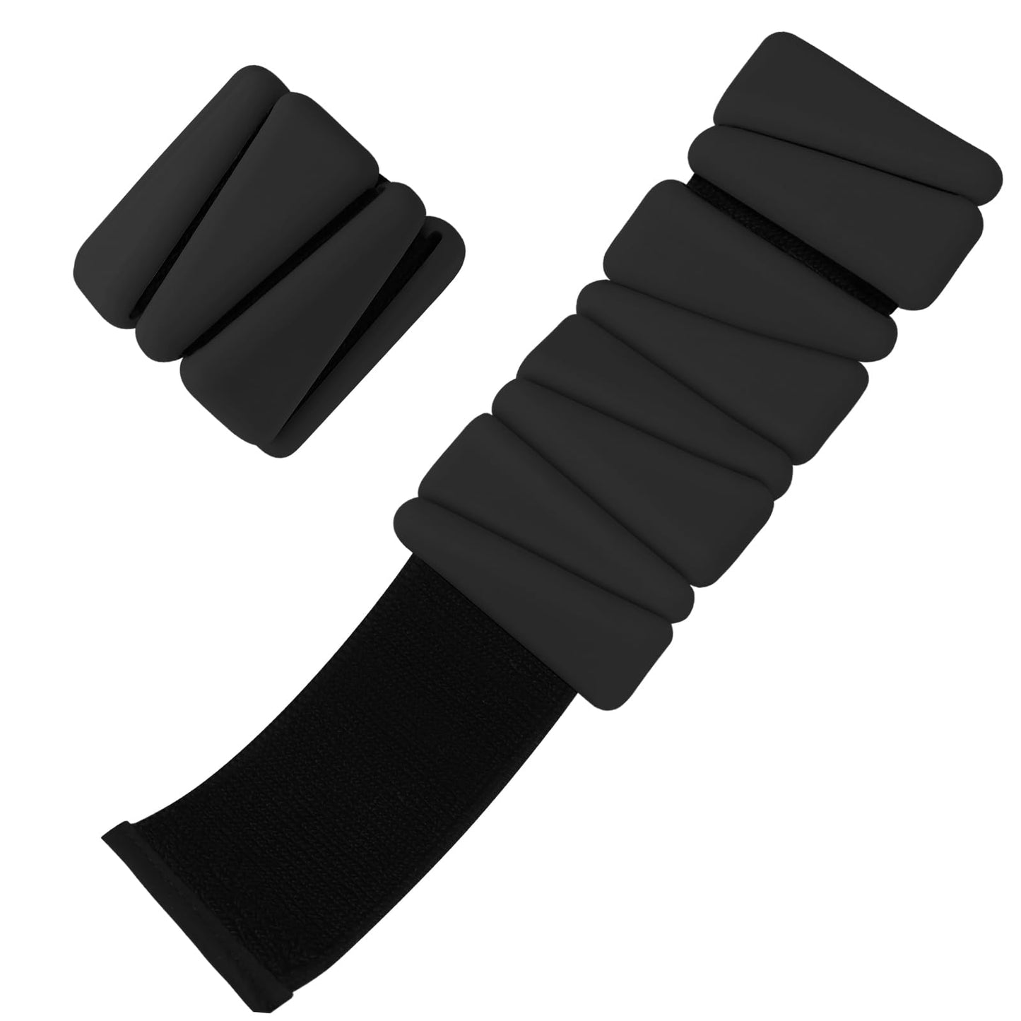 Wrist Weights Set of 2(2Lbs Each), Adjustable Silicone Workout Weights for Women and Men, Wearable Ankle/Wrist Weights Suitable for Yoga, Dance, Pilates, Pool Exercises and Jogging (Black 4lb)