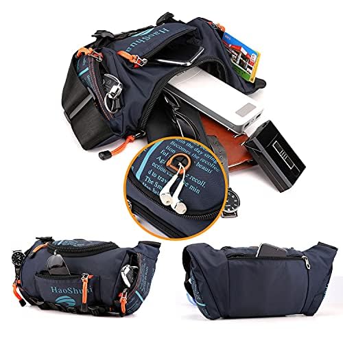Waterproof Fanny Pack Crossbody Outdoor Waist Bag Pouch With Adjustable Strap Travel Hip Bag For Men Mountaineering,Hiking,Traveling, Camping, Cycling,Running (indigo)