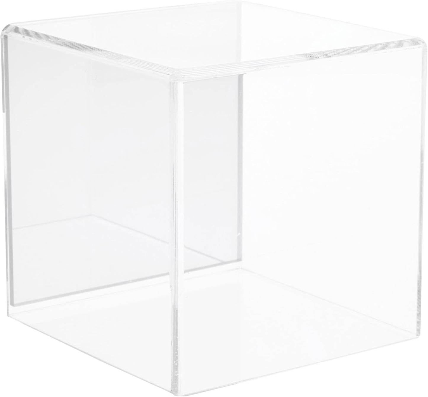 Plymor Clear Acrylic Display Case with Black Base, 4" x 4" x 4"