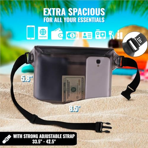 AiRunTech Waterproof Fanny Pack,Phone Pouch Dry Bag for Passport Wallet Purse,Floating Waterproof Bags for Travel Beach Swimming Kayaking Boating Cruise Accessories