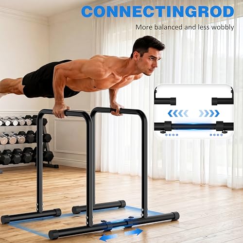 Adjustable Dip Bar Station for Strength Training - Heavy-Duty Multi-Function Fitness Equipment