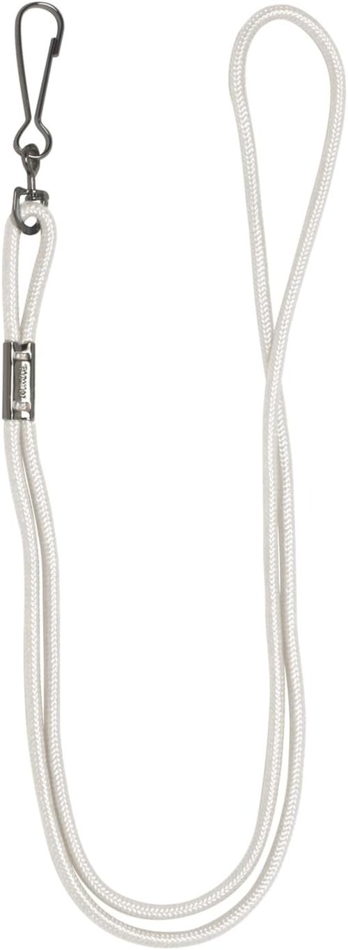 Champion Sports Nylon Lanyards with J-Hook Clip, White - 12 Pack (Poly Bag)