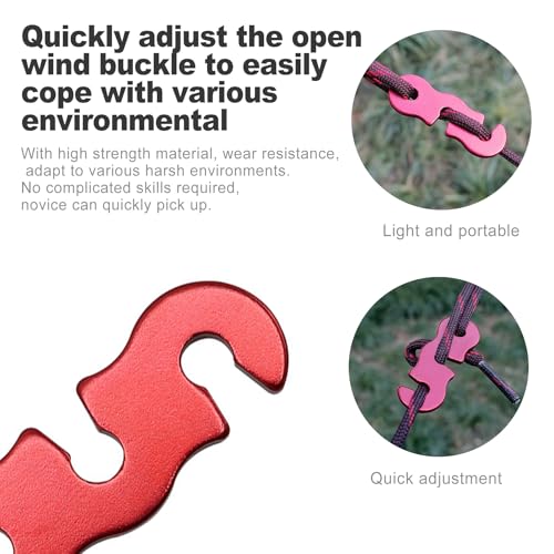 CoguZed 20Pcs Rope Tensioner and Tightener, Aluminum Alloy Camping Tent Guyline Cord Adjuster Camping of Gear, Tent Guyline & Paracord Tensioners, Hiking, Outdoor