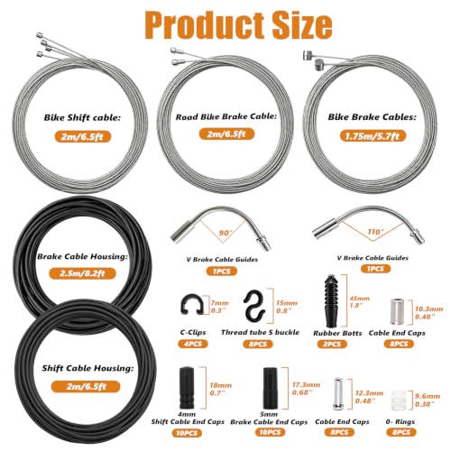 Black Bicycle Brake & Shift Cable Housing Repair Kit for All Bikes