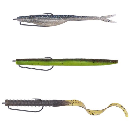 Offset-Worm-Hooks-for-Bass-Fishing-Round Bend Plastic Worms Texas Rig Hook Black Red 1/0 2/0 3/0 4/0