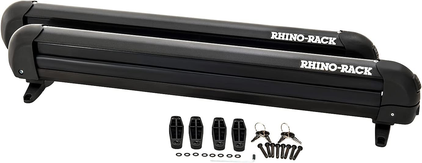 Universal Rhino-Rack Ski & Snowboard Carrier - Locking, Lightweight, Easy Mount for All Vehicles