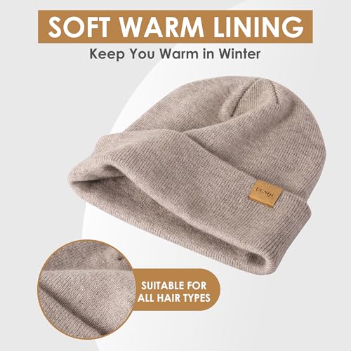 Womens Beanie Winter Hat Touchscreen Gloves Set Fleece Lined Skull Caps for Women Men