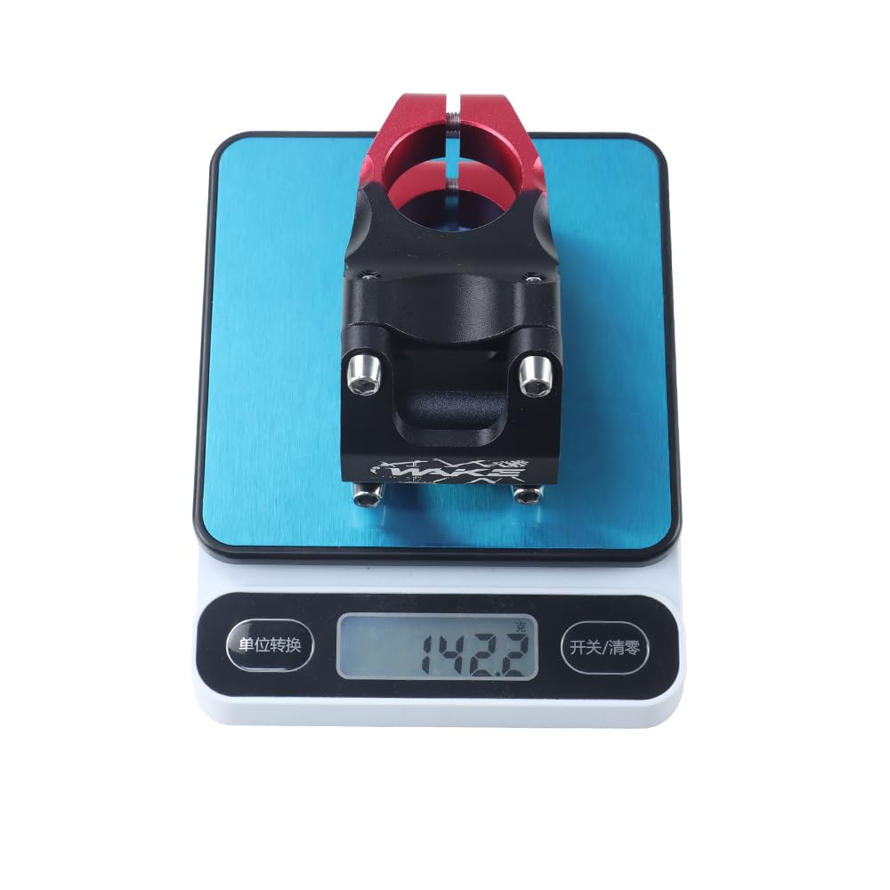 FOMTOR 31.8 Stem 50mm Bike Stem, MTB Stem Mountain Bike Stem Short Handlebar Stem for Most Bicycle, Road Bike, MTB, BMX, Fixie Gear, Cycling (Black Red)