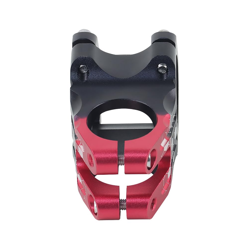 FOMTOR 31.8 Stem 50mm Bike Stem, MTB Stem Mountain Bike Stem Short Handlebar Stem for Most Bicycle, Road Bike, MTB, BMX, Fixie Gear, Cycling (Black Red)