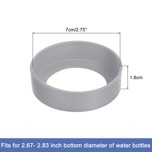 uxcell 4pcs Water Bottle Boot, Protective Silicone Boot Sleeve Non Slip Bottom Cover Bumper for Water Bottles Mug Tumbler Grey (70mm)
