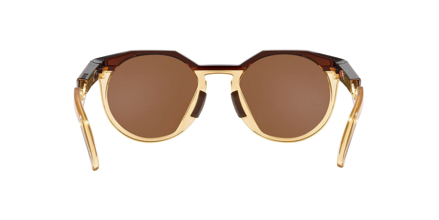 Oakley Men's OO9242A HSTN Low Bridge Fit Round Sunglasses, Kylian Mbappe Dark Amber/Light Curry/Prizm Tungsten, 52 mm