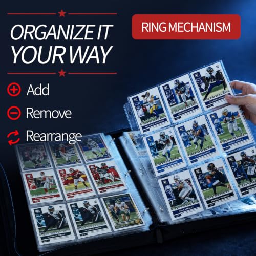 Football Card Binder 1080 Card Capacity 9-Pocket Pages - Football A