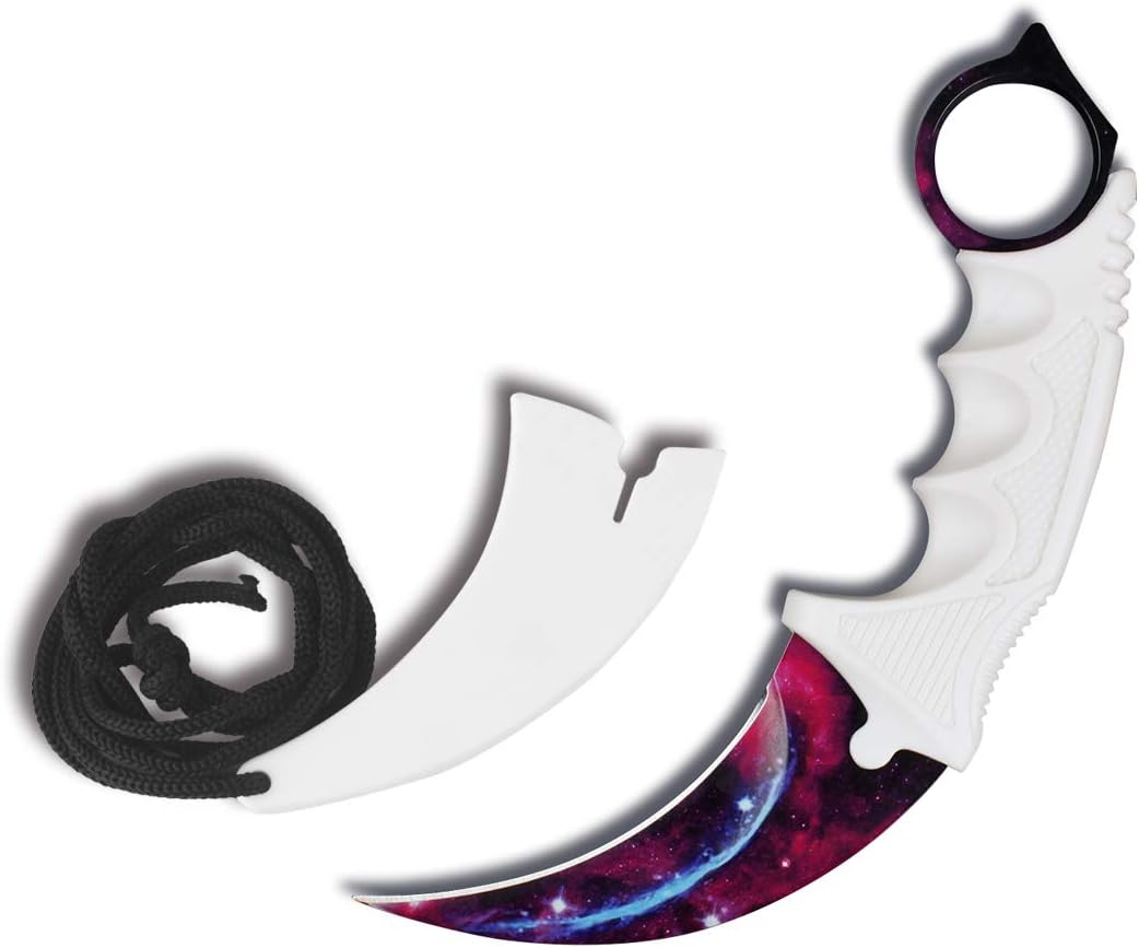 Andux Karambit Camping Hunting Tool with Cord ZD-01 (Purple-White)