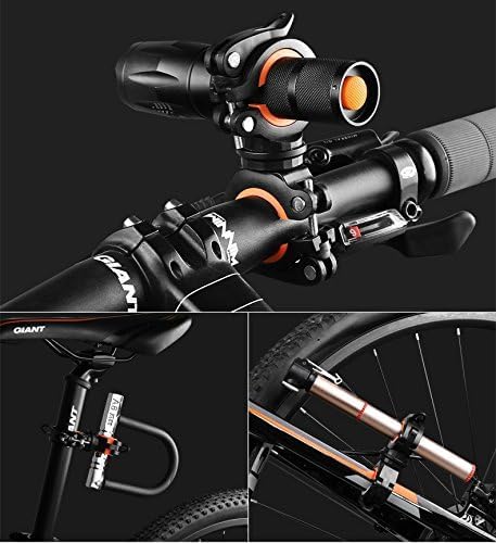 [2 Pack] Vonpri Flashlight Holder, Mount Bicycle Mounting Bracket Flashlight Holder Torch Clip 360º Rotation