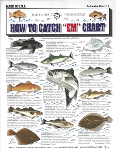 Fishermen's Saltwater Fish Identification Set - Waterproof Quick Reference Guide | Portable & Built to Last | Double-Sided & Easy to Read