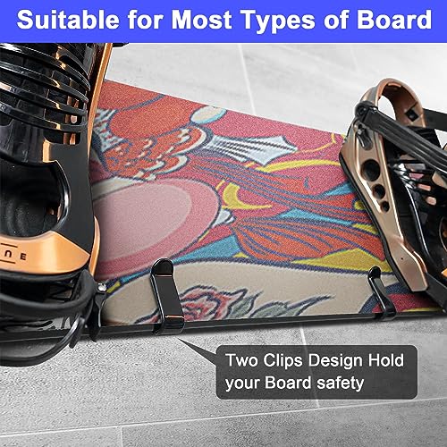 Black 6 Pack Snowboard Wall Mount Clips for Storage & Display