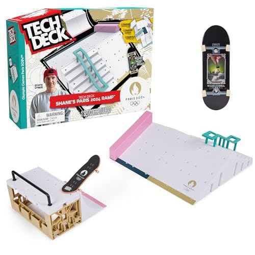 Tech Deck, Shane O¡¯Neill¡¯s Olympic Games Paris 2024 Ramp Customizable X-Connect Park Creator Playset & Exclusive Fingerboard, Kids Toy for Ages 6+