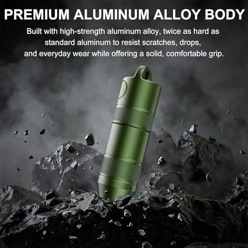 Green Rechargeable Mini Keychain Flashlight 100 Lumens Magnetic Compact