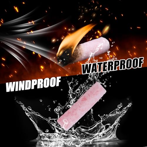 Waterproof Fire Starters with 5+ Minute Burn for Emergencies, Survival, Campfires, Fire Pits, Grills - 60 Pack Non-Toxic