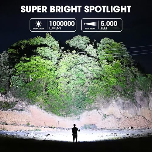 Rechargeable LED Spotlight 2 Million Lumens Waterproof Camping Light