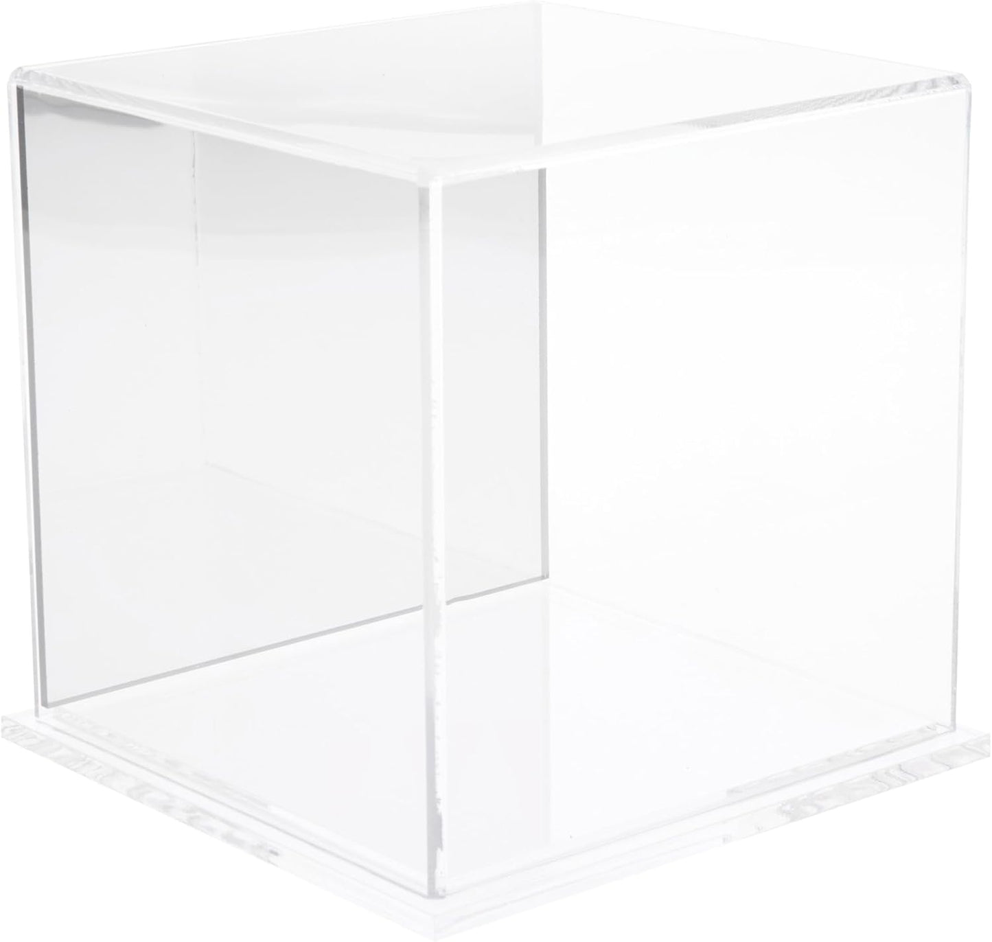 Plymor Clear Acrylic Display Case with Hardwood Base, 6" x 6" x 6"
