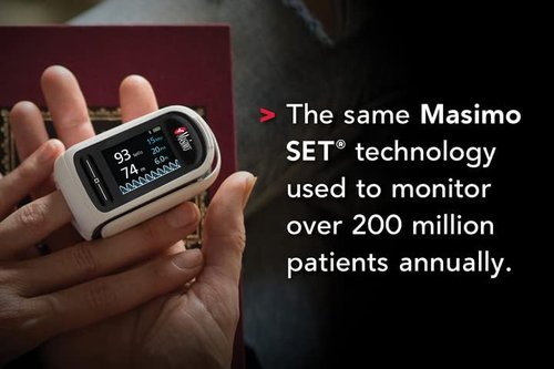 Masimo MightySat Bluetooth Pulse Oximeter - Monitor Blood Oxygen & Heart Rate, OLED Display