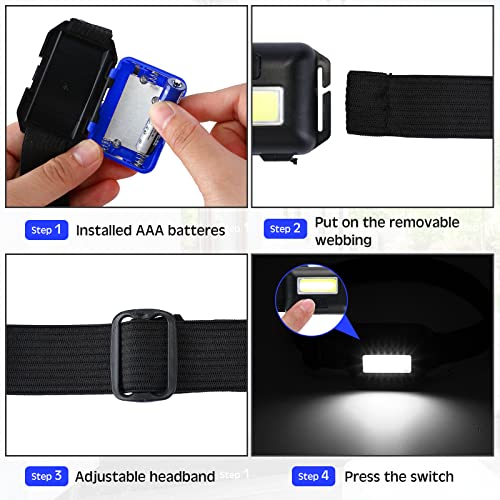 30 Pack LED Headlamp Flashlights Waterproof with Adjustable Headbands for Outdoors