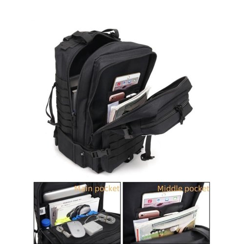 SEYATULLH 45L Military Tactical Backpack for Men & Women Bug Out Bag Assault pack Molle Daypack Hiking Trekking Rucksack(45L black)