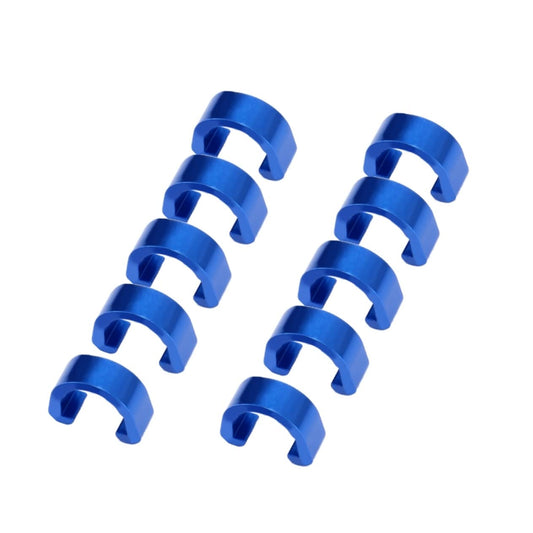 10pcs Shift C-Clips Tubing Hose Clamp Metal for Line Bike Housing Gear Accessories Bicycle Blue Bikes Buckle C- Road Clamps Fixing U Cable Shaped C Cables Clips