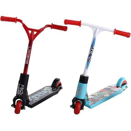 2Pcs Finger Scooter Mini Two Wheel Toys,Mini Scooters Finger Board Accessories,Tiny Trick Scooter for Party Favors,Finger Training,Birthday Gifts,Magic Kits and Accessories,Juggling Sets,