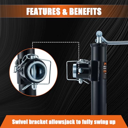 5000 lb Weld-On Trailer Swivel Jack with Footplate - 10" Lift, Heavy Duty for RVs, Boats, and Trailers - Variation of THIS listing