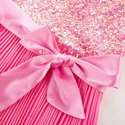 GRACE KARIN Girls Sequin Dress Christmas Party Dance Formal Birthday Fancy Sparkly Halter Chiffon Dresses Size 5-14