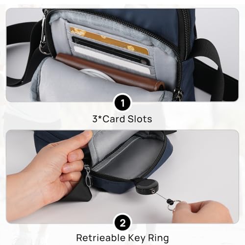 Anti-Theft Crossbody Sling Bag for Men Women RFID Block Water-Resistant Travel Purse