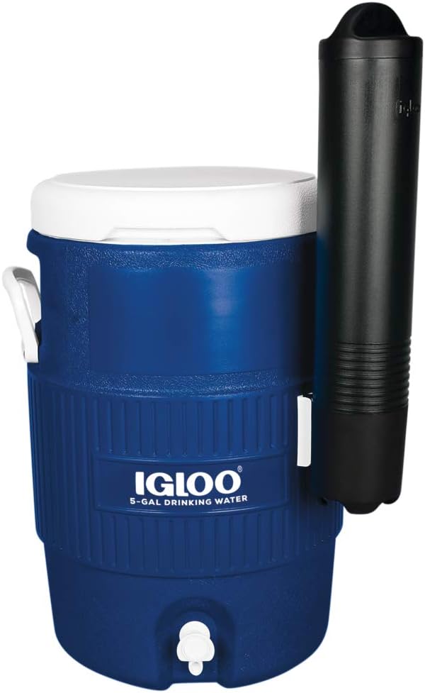 Igloo Seat Top Beverage Cooler with Cup Dispenser (5-Gallon, Ocean Blue)