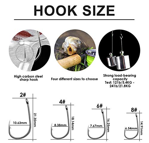 Green Carp Fishing Hair Rigs Kit 24PCS - Wide Gape Hooks, Zig Rigs, Carp Accessories Size 2,4,6,8