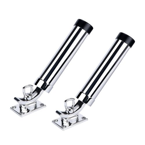 Mojiate Set of 2 Fishing Rod Holder, 360 Degree Rotation Fishing Rod Outrigger, 316 Stainless Steel Adjustable Pole Support for Marine Boat Yacht and More