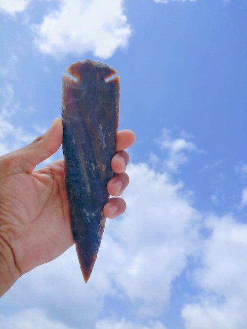 texasrun 2PCS 7" Flint Points Arrowhead Hadmade New Project Count Collection Spear