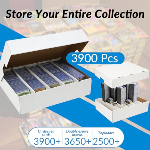 5 Row Trading Card Storage Box Bulk Pack for TCG, Magic, Sports Cards - 4000 Count