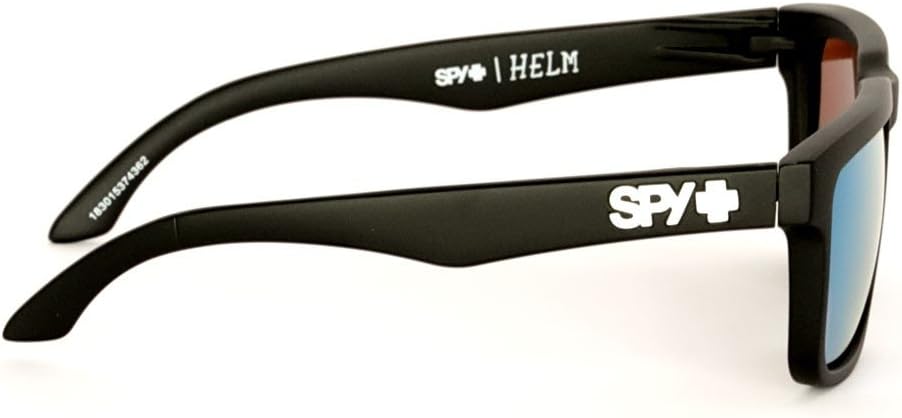Spy Helm Sunglasses Matte Black Happy Bronze with Light Blue Spectra Lens