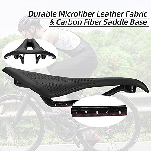 Lightweight Carbon Fiber Bike Saddle 152MM Wide Shock Absorbing Cycling Seat